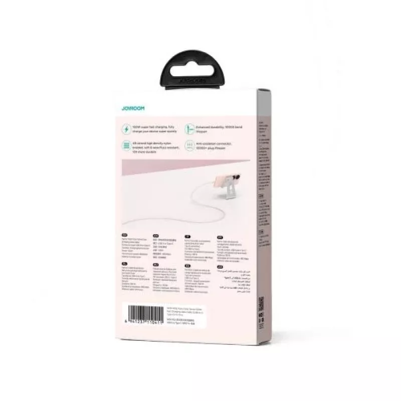 Joyroom Multi-Color Series USB-A auf USB-C Schnelllade- und Datenkabel, 100W, 1m, Pink (S-A34)