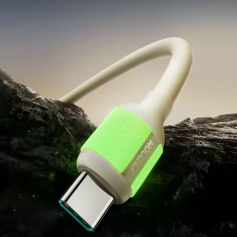 JOYROOM S-A53 USB-A auf USB-C Kabel mit fluoreszierender Spitze 1,2 m Beige