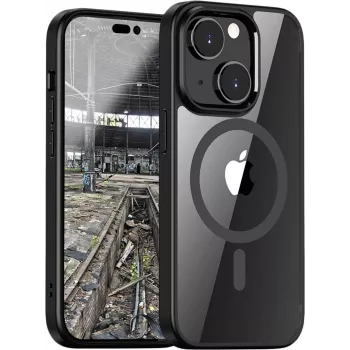 JT Berlin BackCase Pankow Hybrid MagSafe Hülle für Apple iPhone 13 - Schwarz/Transparent 10923