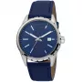 JUST CAVALLI MAN JC1G082L0095 42mm Quarz Analog Uhr mit blauem Zifferblatt und Lederarmband
