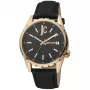 JUST CAVALLI MAN JC1G217L0035 Quarz-Analoguhr 42mm schwarzes Zifferblatt Edelstahlgehäuse schwarzes Lederarmband