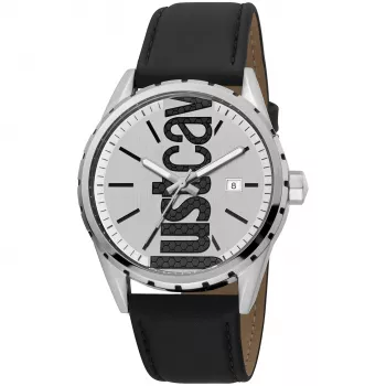 JUST CAVALLI MAN Armbanduhr JC1G082L0105 (42mm) mit blauem Zifferblatt und blauem Lederarmband