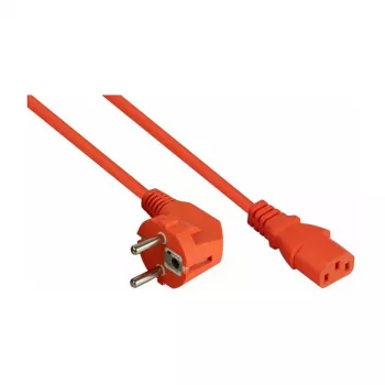 Kabelmeister Winkel-Schuko auf C13 Stromkabel 0,5 m Orange