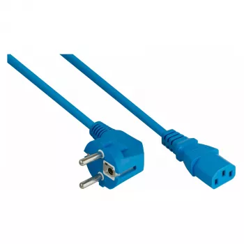 KABELMEISTER Winkel-Schuko auf C13 Stromkabel 1,8 m Blau
