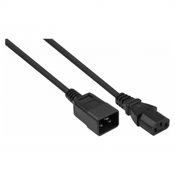 Kabelmeister C20 auf C13 Stromverlängerungskabel, 2m, Schwarz