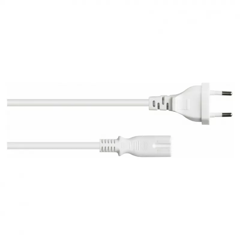 kabelmeister Euro Stromkabel, Eurostecker Typ C auf abisolierte Enden, 1,5 m, 0,75 mm², Weiß