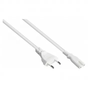 kabelmeister Euro Stromkabel, Eurostecker Typ C auf abisolierte Enden, 1,5 m, 0,75 mm², Weiß