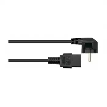 Kabelmeister Schuko-Stecker (90° abgewinkelt) auf IEC C19 Stromkabel, Schwarz, 1,8 m