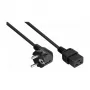 Kabelmeister Schuko-Stecker (90° abgewinkelt) auf IEC C19 Stromkabel, Schwarz, 1,8 m