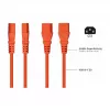 Kabelmeister Schuko-Netzkabel mit rechtwinkligem C13-Stecker, Orange, 1,8 m