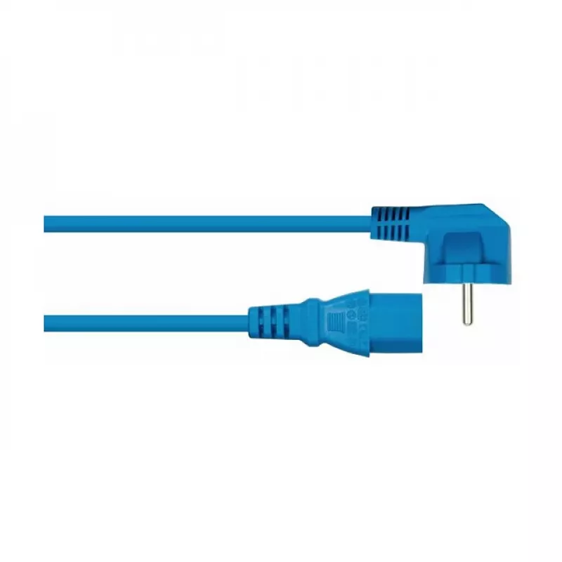 KABELMEISTER Schuko auf C13 Winkel-Netzkabel 0,5 m Blau