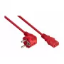Kabelmeister Schuko auf C13 Netzkabel, 90° gewinkelt, Rot, 3m