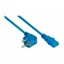 Kabelmeister Schuko auf IEC C13 Winkel-Netzkabel 1m Blau