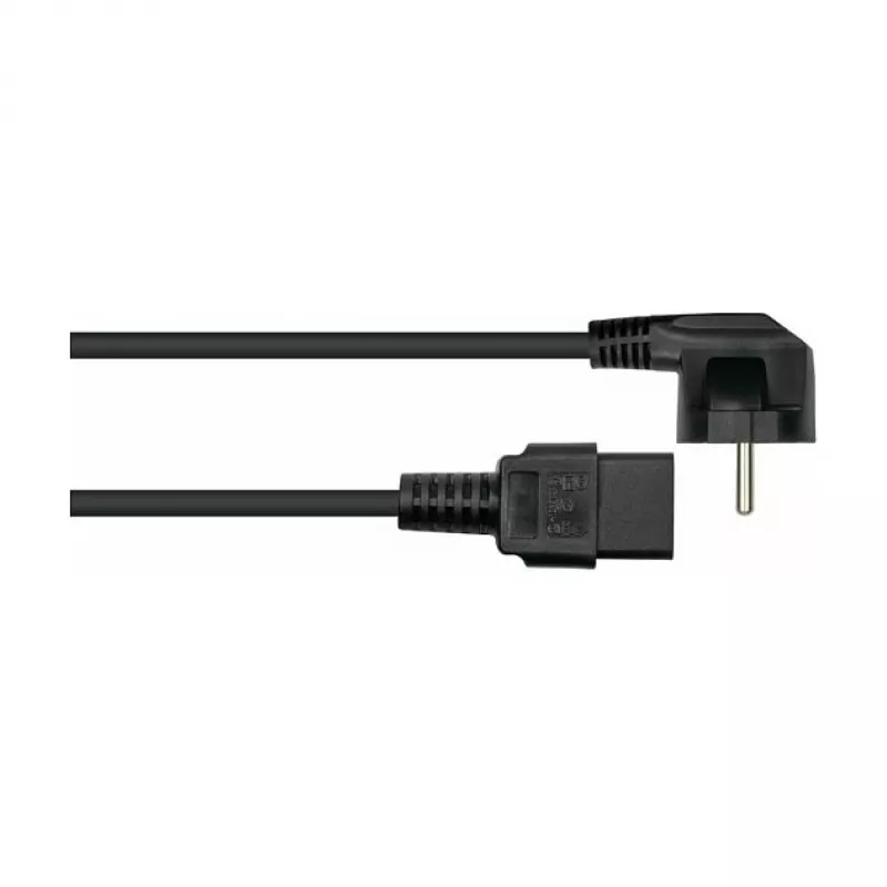 KABELMEISTER Schuko auf IEC C19 Netzkabel 0,5 m Schwarz 90° abgewinkelt