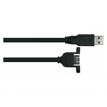 Kabelmeister USB 3.0 Panel-Mount-Verlängerungskabel – Typ-A Stecker auf Buchse, 3 m, Schwarz (UL-zertifiziert)