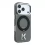 Karl Lagerfeld IML Ring Stand 360 Kameo Metal MagSafe-Hülle für iPhone 18 Pro Max / 17 Pro Max - Schwarz