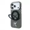 Karl Lagerfeld iPhone 18 Pro / 17 Pro MagSafe IML Ring Stand 360 Kameo Metal Case - Schwarz