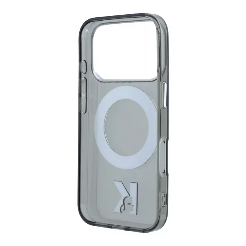 Karl Lagerfeld iPhone 18 Pro / 17 Pro MagSafe IML Ring Stand 360 Kameo Metal Case - Schwarz