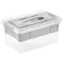 keeeper Henri Aufbewahrungsbox mit Deckel und Organizer, 5 L, Hellgrau/Transparent, 29 x 19 x 14 cm