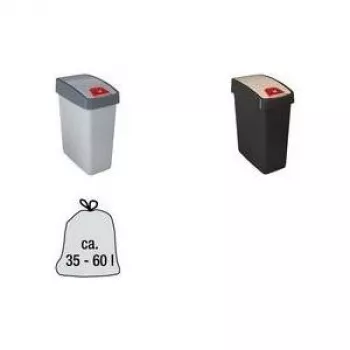 keeeper magne 25L Abfalleimer mit 2-Wege-Schwingdeckel, Silber/Grau 1060416000000