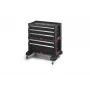 KETER BOOKCASE 5 DRAWERS TOOL CHEST SET Modularer Rollbarer Werkzeugkasten Schwarz und Rot