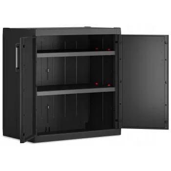 Keter Detroit XL Low Cabinet 89x93x54 cm Schwarz/Grau
