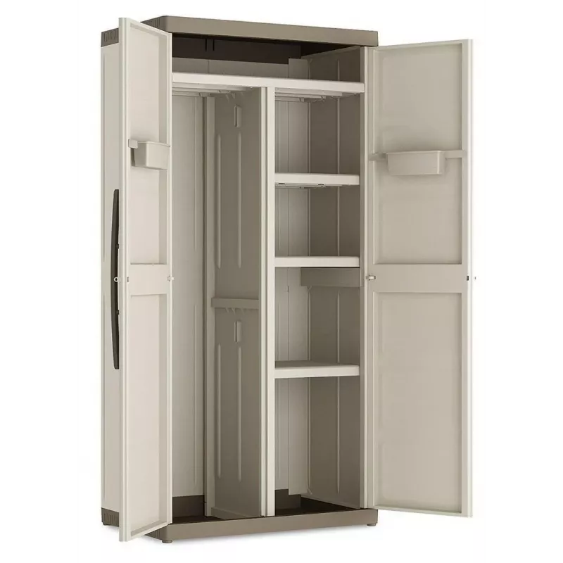 KETER EXCELLENCE XL IT Wardrobe - Hochschrank, 4 Einlegeböden, Grau/Schwarz, 630 L