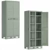 KETER Utility Storage Cabinet mit 4 verstellbaren Einlegeböden, Grün/Beige, 11011559