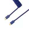 Keychron Coiled Aviator Blue Cable USB-C auf USB-A mit GX16 4-Pin abnehmbarem Anschluss, 200 cm