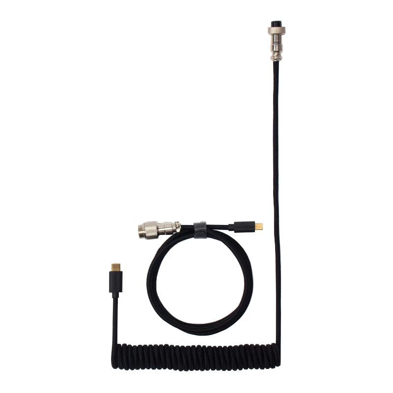 Keychron Coiled Aviator Cable - Schwarz/Gerade