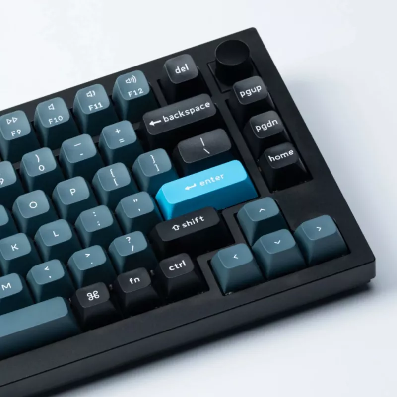 Keychron Double Shot KSA PBT Tastenkappen-Set, dunkelgrau/grau/blau