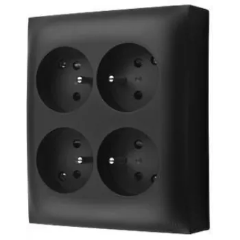 KONTAK-SIMON Aquaclick Aufputz-Steckdose 4x Typ E IP20 Schwarz ACGZN4/49