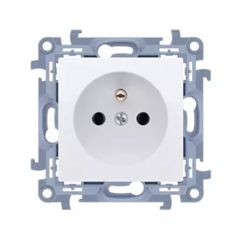 KONTAK-SIMON Simon 10 Weiße 1-fach Schuko-Steckdose mit Erdung, Quick-Connect, 16A 250V