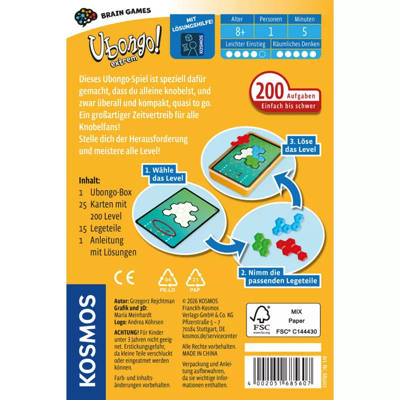 Kosmos Ubongo! Extrem Brain Games Denkspiel