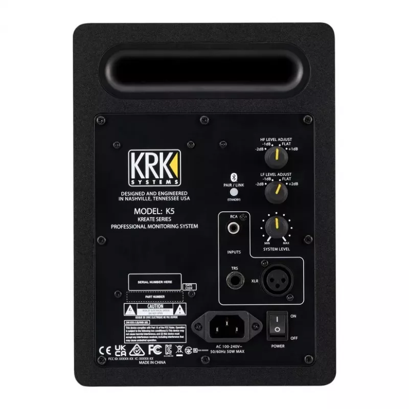 KRK Kreate 5 Aktiv-Studiomonitor - 5,25-Zoll-Tieftöner, 1-Zoll-Hochtöner, 100W, Bluetooth 5.0