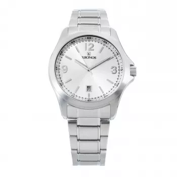 KRONOS Herren Quarz Analog Uhr 786.8.105.19 42mm Edelstahl Mesh Armband