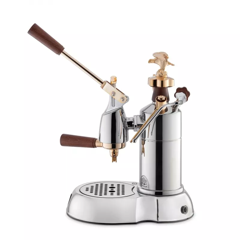 La Pavoni LPLEXP01EU Manuelle Hebel-Espressomaschine Expo 2015 Gold-Chrom, 1,6 L, 950 W
