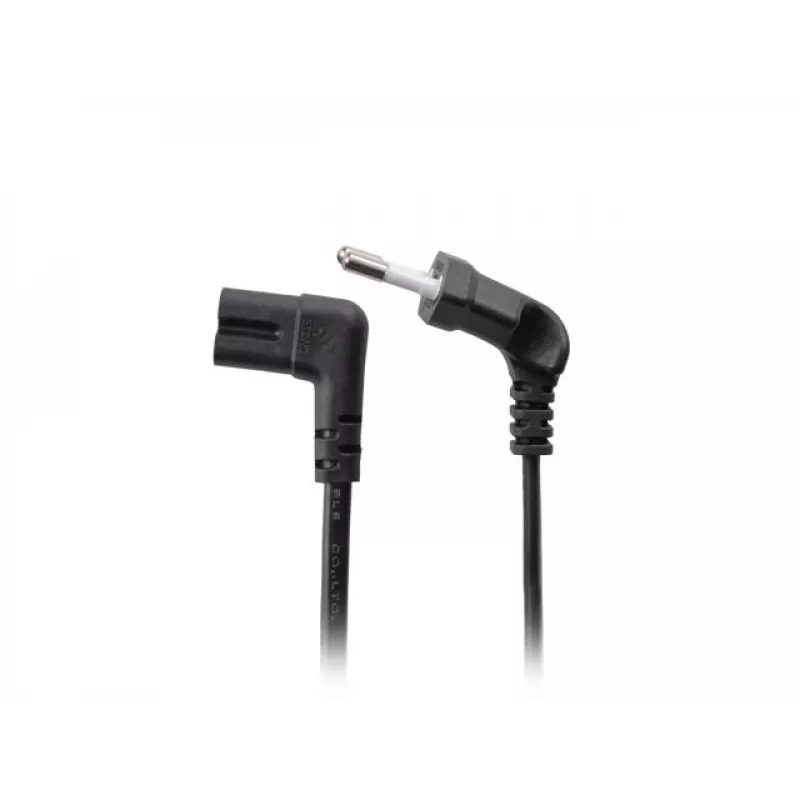 Lanberg 1,8 m Winkel-Netzkabel Eurostecker auf IEC C7 (Schwarz)