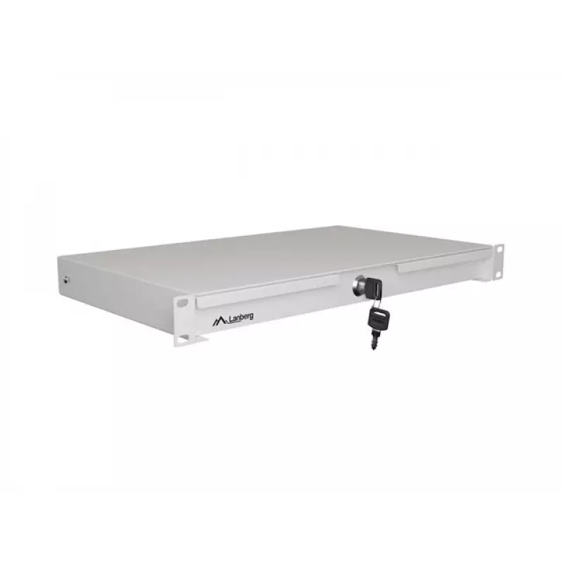 LANBERG 1U 19 Zoll Schublade ausziehbar 270 mm Tiefe Grau (30 kg Kapazität)