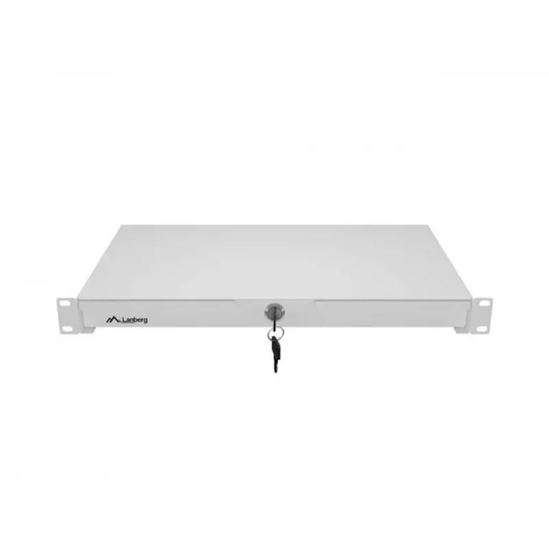 LANBERG 1U 19 Zoll Schublade ausziehbar 270 mm Tiefe Grau (30 kg Kapazität)