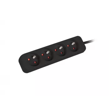 Lanberg Kabelsteckdosenleiste, 4x französische Steckdosen, Qualitätskupfer, 1,5 m | PS0-04E-0150-BK