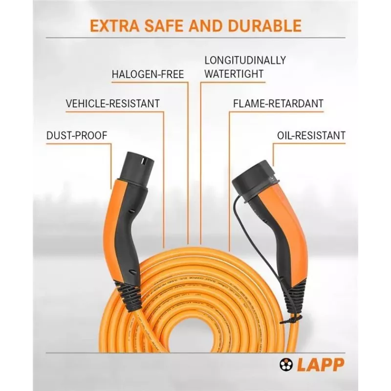LAPP MOBILITY HELIX® Typ 2 EV-Ladekabel 11 kW 5 m Orange 61796