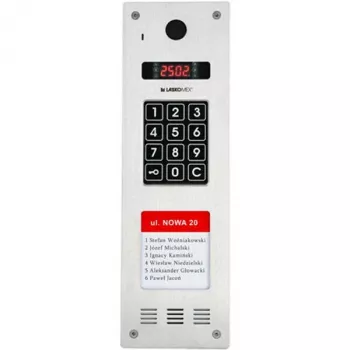 Laskomex CP-2533NR-040 Schmale vertikale Audio-Sprechstelle, Edelstahl, mit RFID-Leser