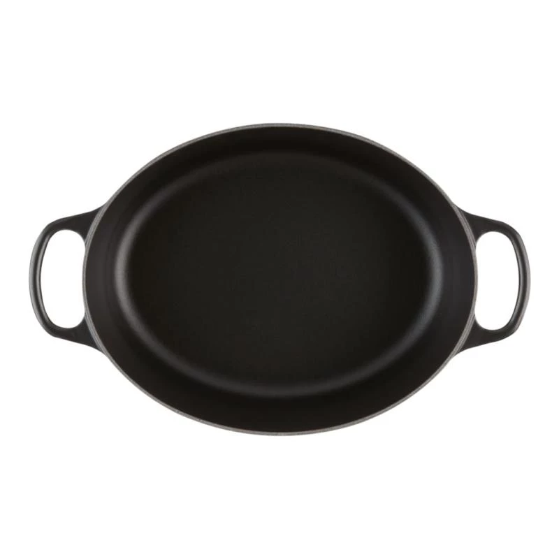 Le Creuset Signature 21178310000430 ovaler Bräter 31 cm, 6,3 l, emailliertes Gusseisen, mattschwarz