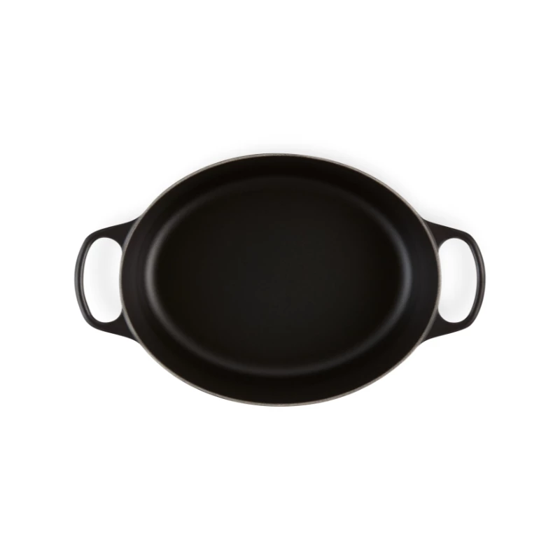 Le Creuset Signature 21178310000430 ovaler Bräter 31 cm, 6,3 l, emailliertes Gusseisen, mattschwarz
