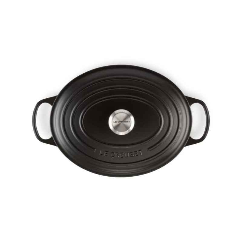 Le Creuset Signature 21178310000430 ovaler Bräter 31 cm, 6,3 l, emailliertes Gusseisen, mattschwarz