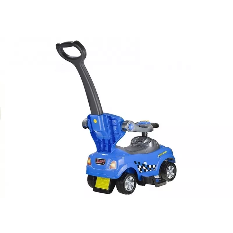 LEAN CARS Coupe Car Manual Ride On mit Elternschiebegriff - Blau