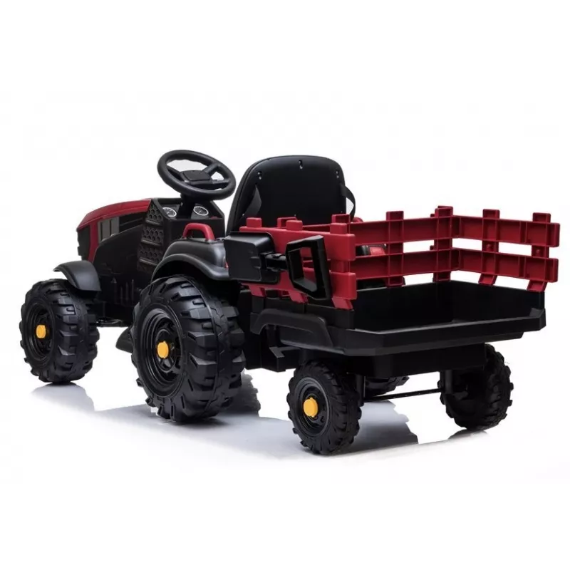 LEAN CARS Elektro-Aufsitztraktor mit Anhänger BDM0925, Rot