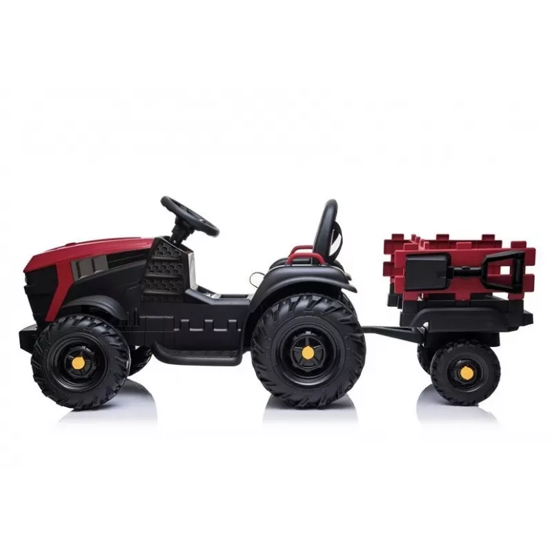 LEAN CARS Elektro-Aufsitztraktor mit Anhänger BDM0925, Rot