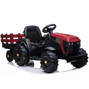 LEAN CARS Elektro-Aufsitztraktor mit Anhänger BDM0925, Rot